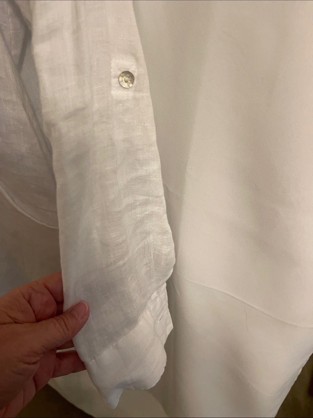 Sigrid Olsen White Linen Button-Front Tunic Blouse 1X - Picture 4 of 11